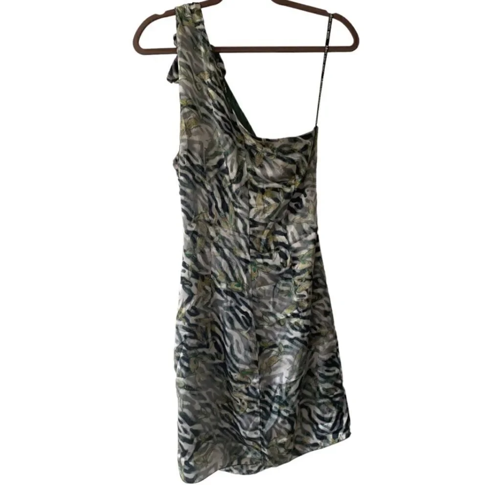 Miss Money Money Silk One Shoulder Dress